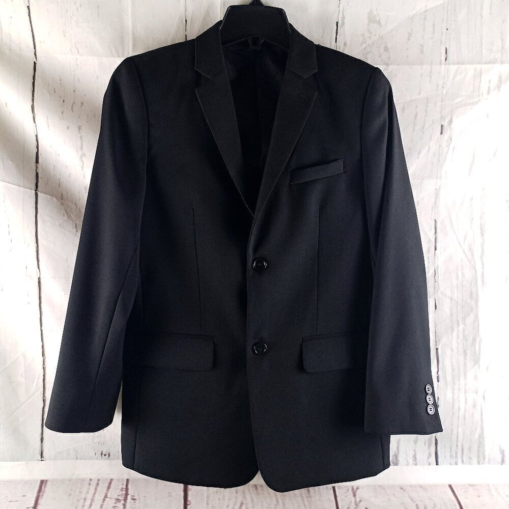 Bocaccio Uomo Boys Size 16 Black 2 Button Suit Blazer Jacket